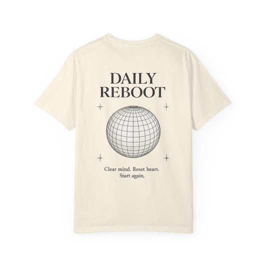 Daily Reboot™ — Minimal Wireframe Sphere Graphic T-Shirt | Clean Swiss Streetwear Design