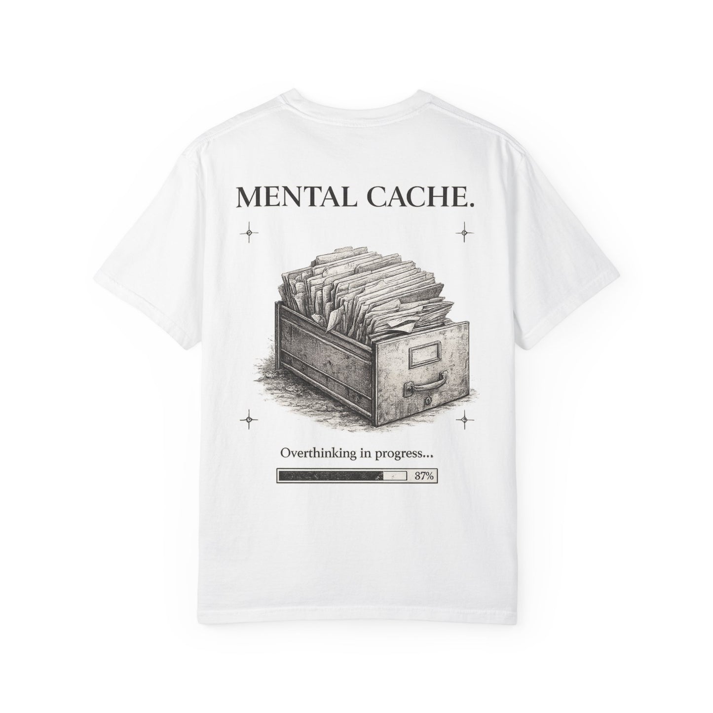 Mental Cache™ — Premium Filing Cabinet Graphic T-Shirt | Vintage Editorial Streetwear | Overthinking Design
