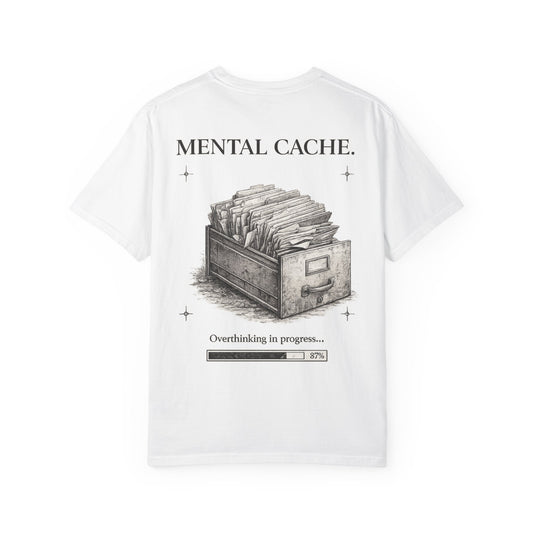 Mental Cache™ — Premium Filing Cabinet Graphic T-Shirt | Vintage Editorial Streetwear | Overthinking Design