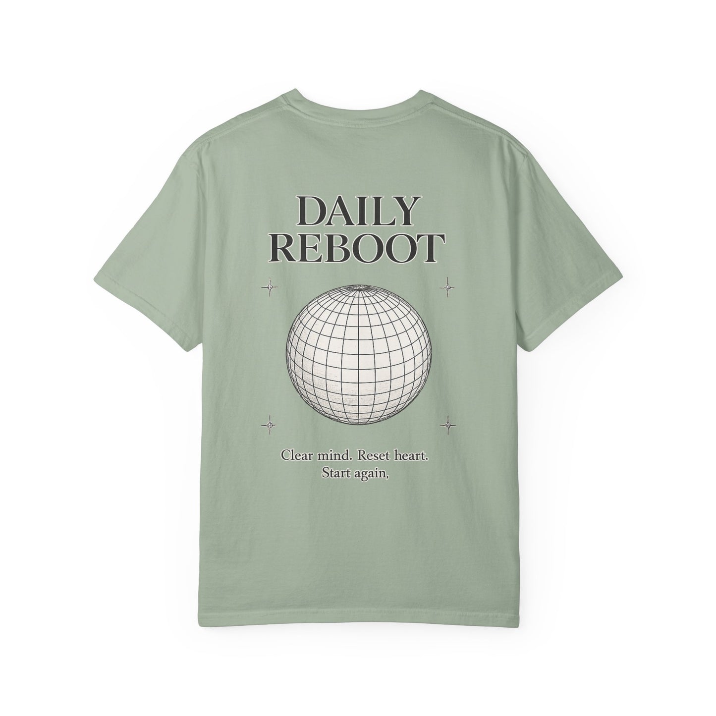 Daily Reboot™ — Minimal Wireframe Sphere Graphic T-Shirt | Clean Swiss Streetwear Design