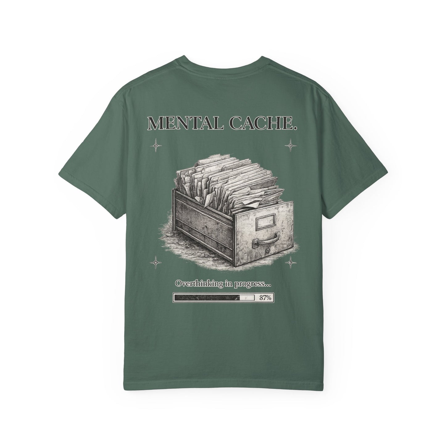 Mental Cache™ — Premium Filing Cabinet Graphic T-Shirt | Vintage Editorial Streetwear | Overthinking Design