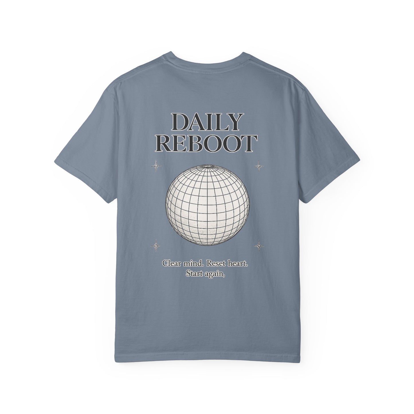 Daily Reboot™ — Minimal Wireframe Sphere Graphic T-Shirt | Clean Swiss Streetwear Design