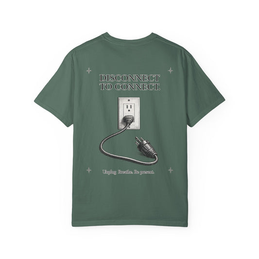 Disconnect to Connect™ — Premium Minimalist Graphic T-Shirt | Editorial Streetwear | Digital Detox Design