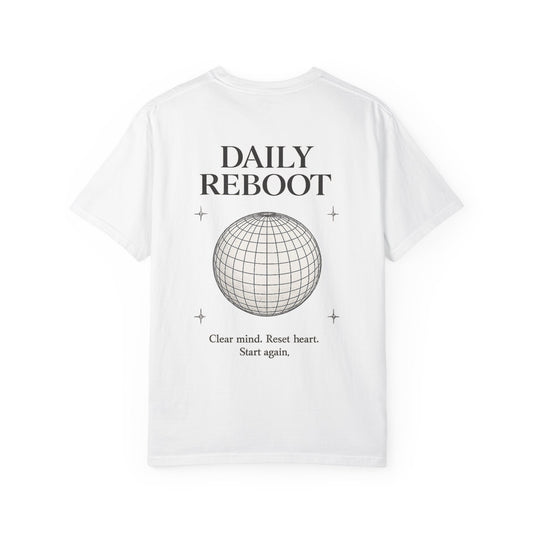 Daily Reboot™ — Minimal Wireframe Sphere Graphic T-Shirt | Clean Swiss Streetwear Design