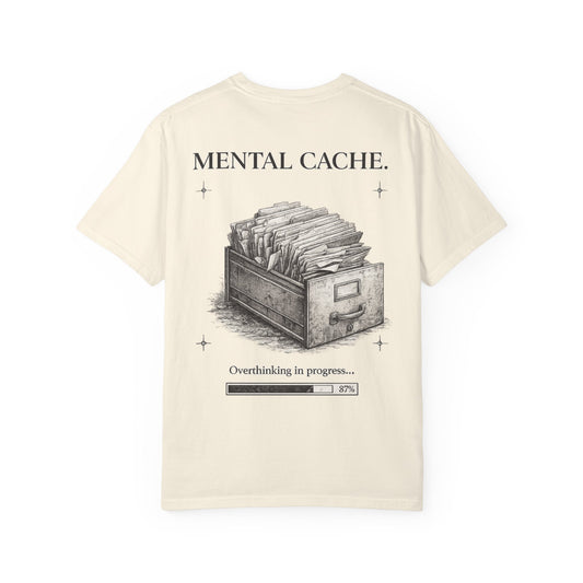 Mental Cache™ — Premium Filing Cabinet Graphic T-Shirt | Vintage Editorial Streetwear | Overthinking Design