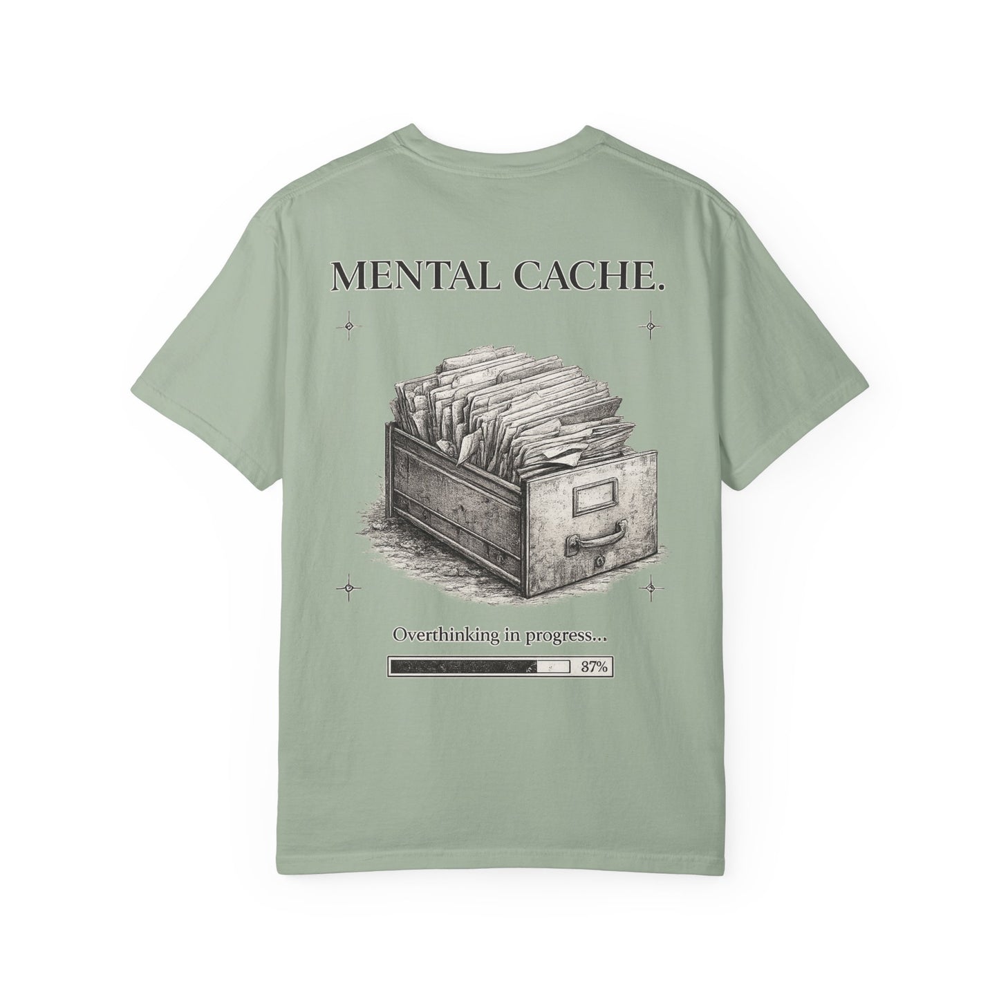 Mental Cache™ — Premium Filing Cabinet Graphic T-Shirt | Vintage Editorial Streetwear | Overthinking Design