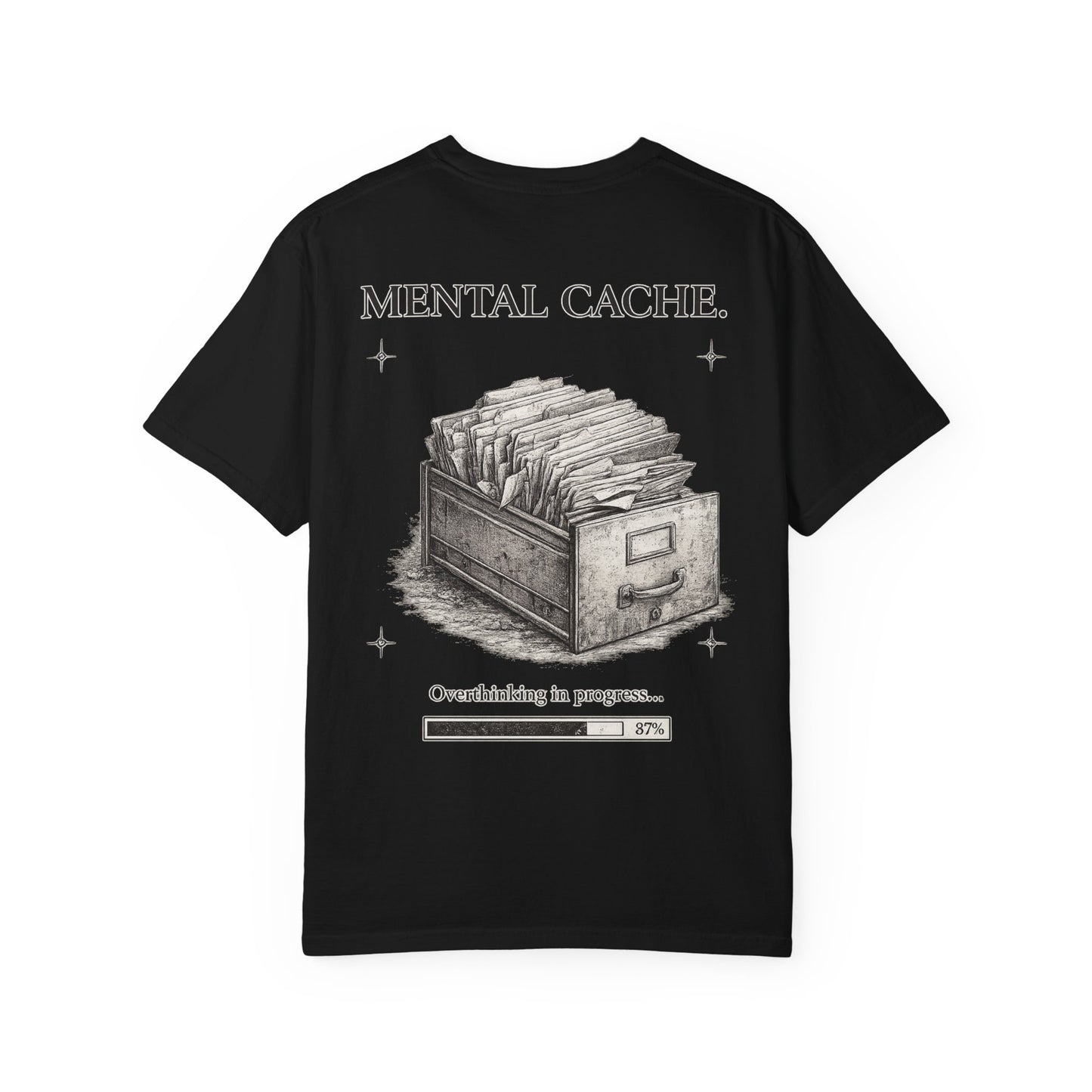 Mental Cache™ — Premium Filing Cabinet Graphic T-Shirt | Vintage Editorial Streetwear | Overthinking Design