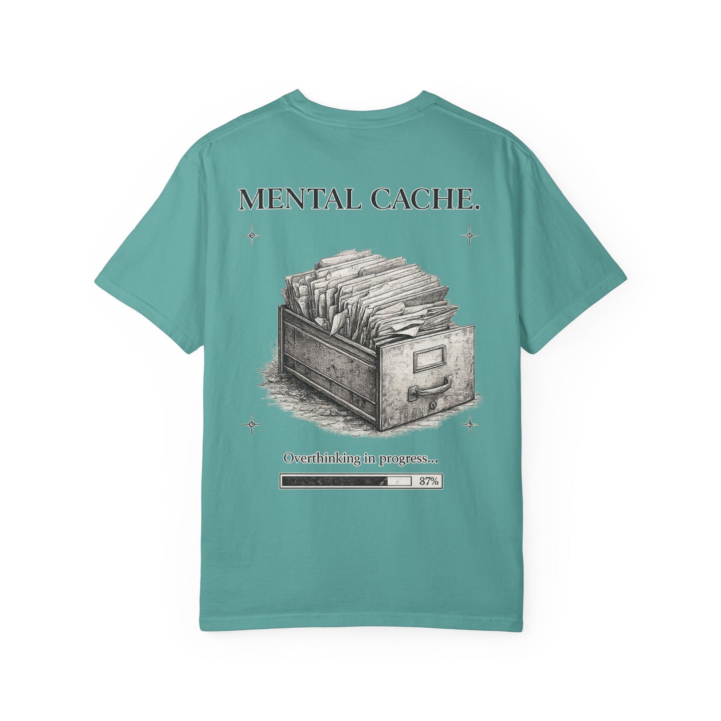 Mental Cache™ — Premium Filing Cabinet Graphic T-Shirt | Vintage Editorial Streetwear | Overthinking Design